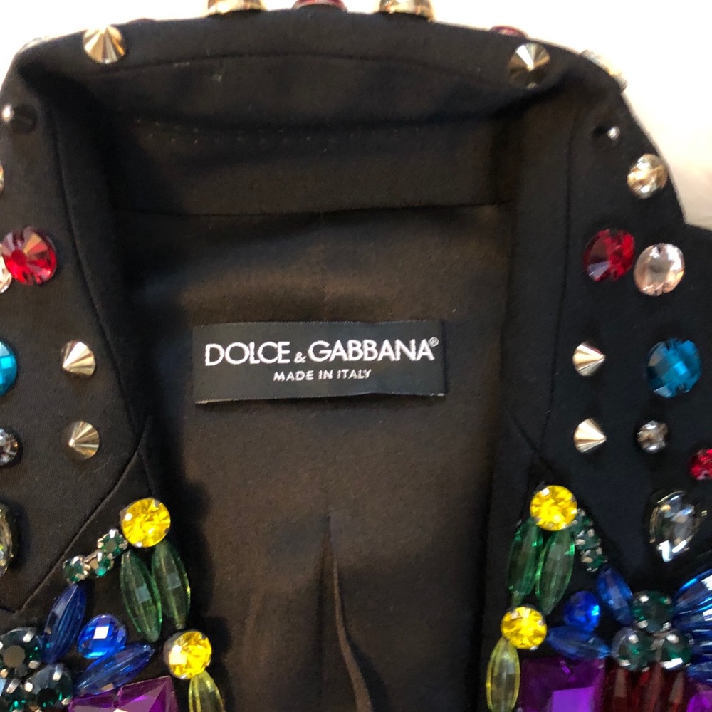 Dolce & Gabbana Black Crystal Embellished Blazer - Picture 7 of 8